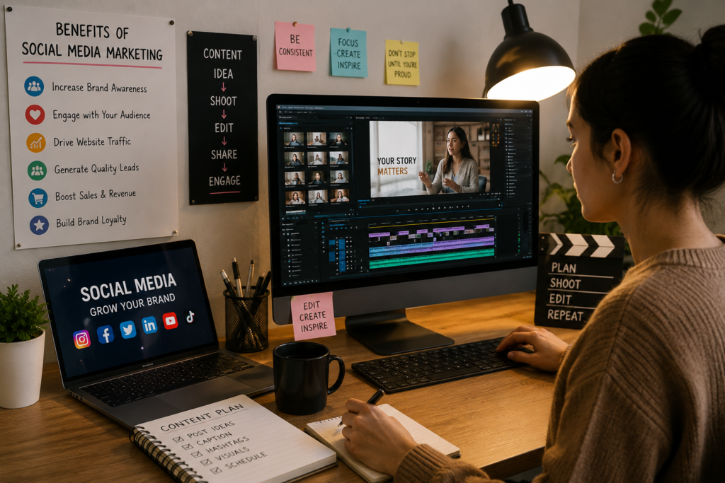 Social media content creation and video editing training for business owners